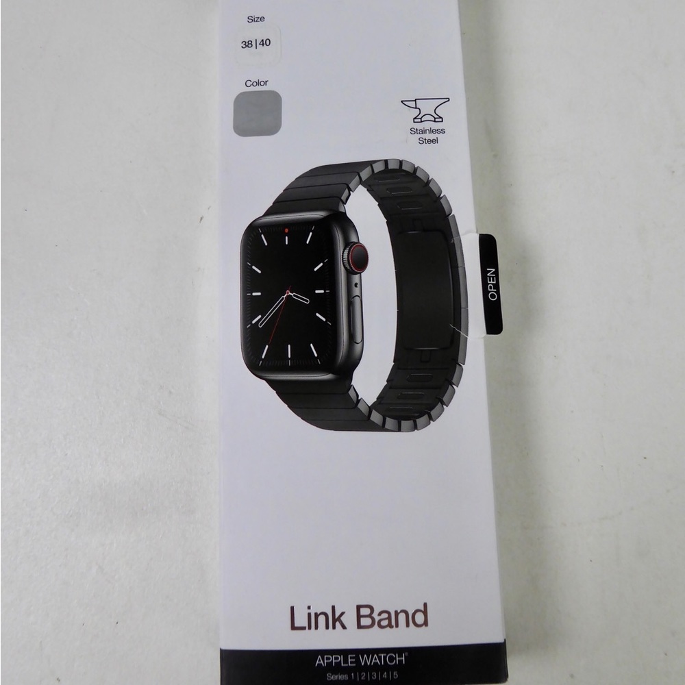 Stainless Steel Link Apple Watch Band Adjustable w Butterfly Closure NWT - Picture 4 of 6